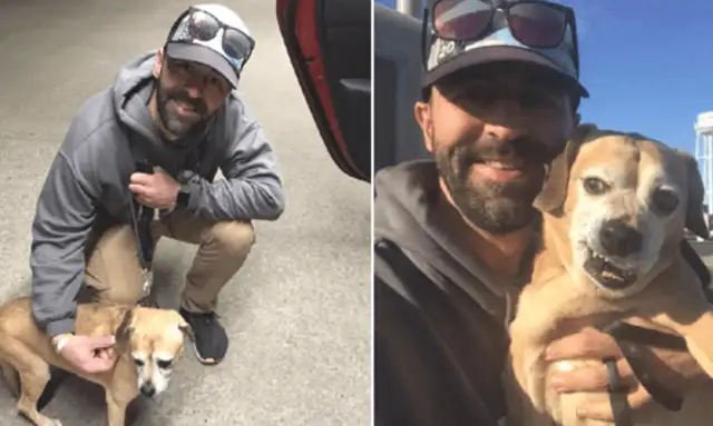 Move! An English man has sent his dog and his dying master together