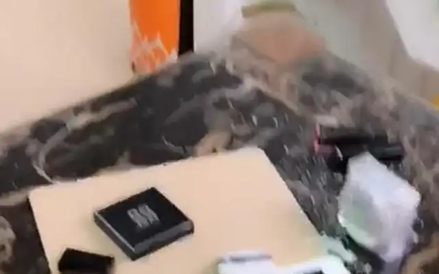 The black-hearted man who's making a prank, he's asking the dog to take the fall