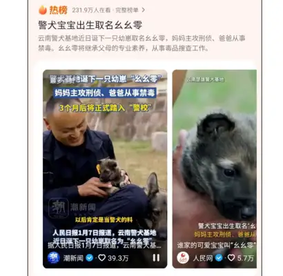 The best police dog's parents gave birth to their only son, and the baby's name is