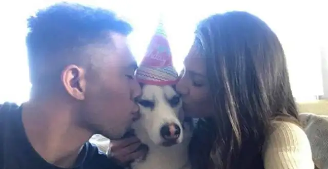 The master and his boyfriend celebrate the birth of Haskih, who has no expression: