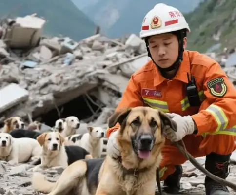 Tears! 17 years after the Wenchuan earthquake, all of the Wenchuan earthquake search and rescue dogs have died and their glory remains