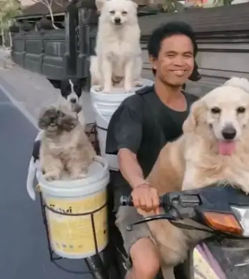 He's one of the most unforgettable sights on a motorcycle
