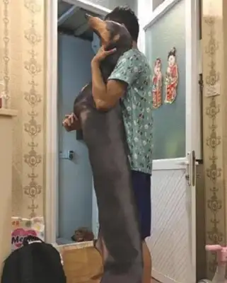 The woman went to her relative's house to sit down for half an hour, and she put out her hand and smile