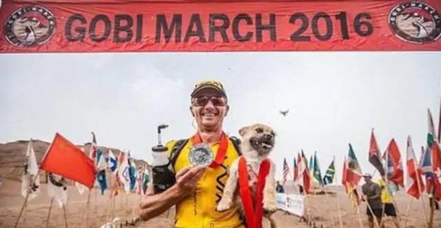 British men travel through the Gobi, and stray dogs follow
