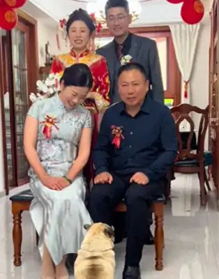 And when I filmed my family, the dog came