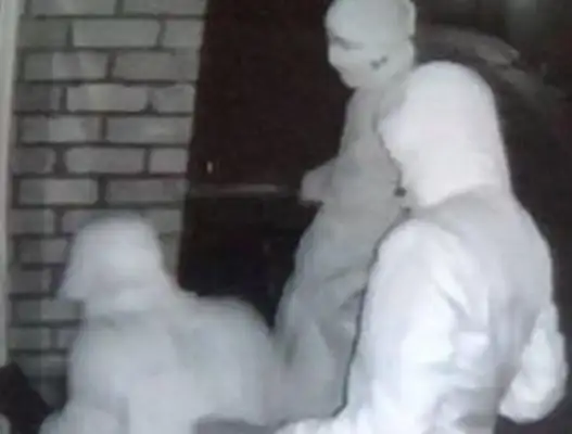 Three white men showed up outside the door and the dog lost an eye to protect his family