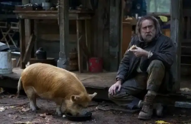A dog drives Keenu crazy. A pig makes Cage sad