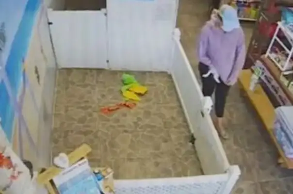A woman from the United States went to a pet store to steal a dog and film the whole thing