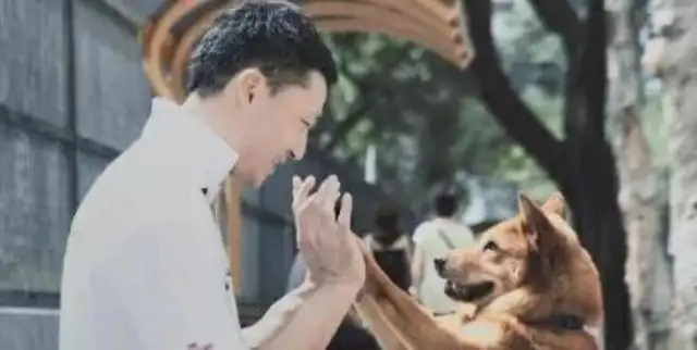 The 17-year-old dog didn't swallow his last bite until the master came home. Gas