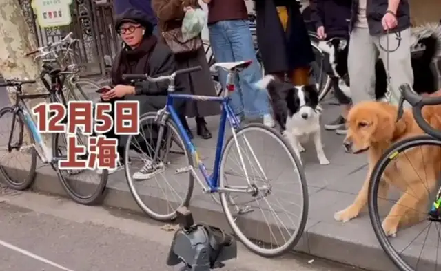 A man walking on the street in Shanghai is making a mess